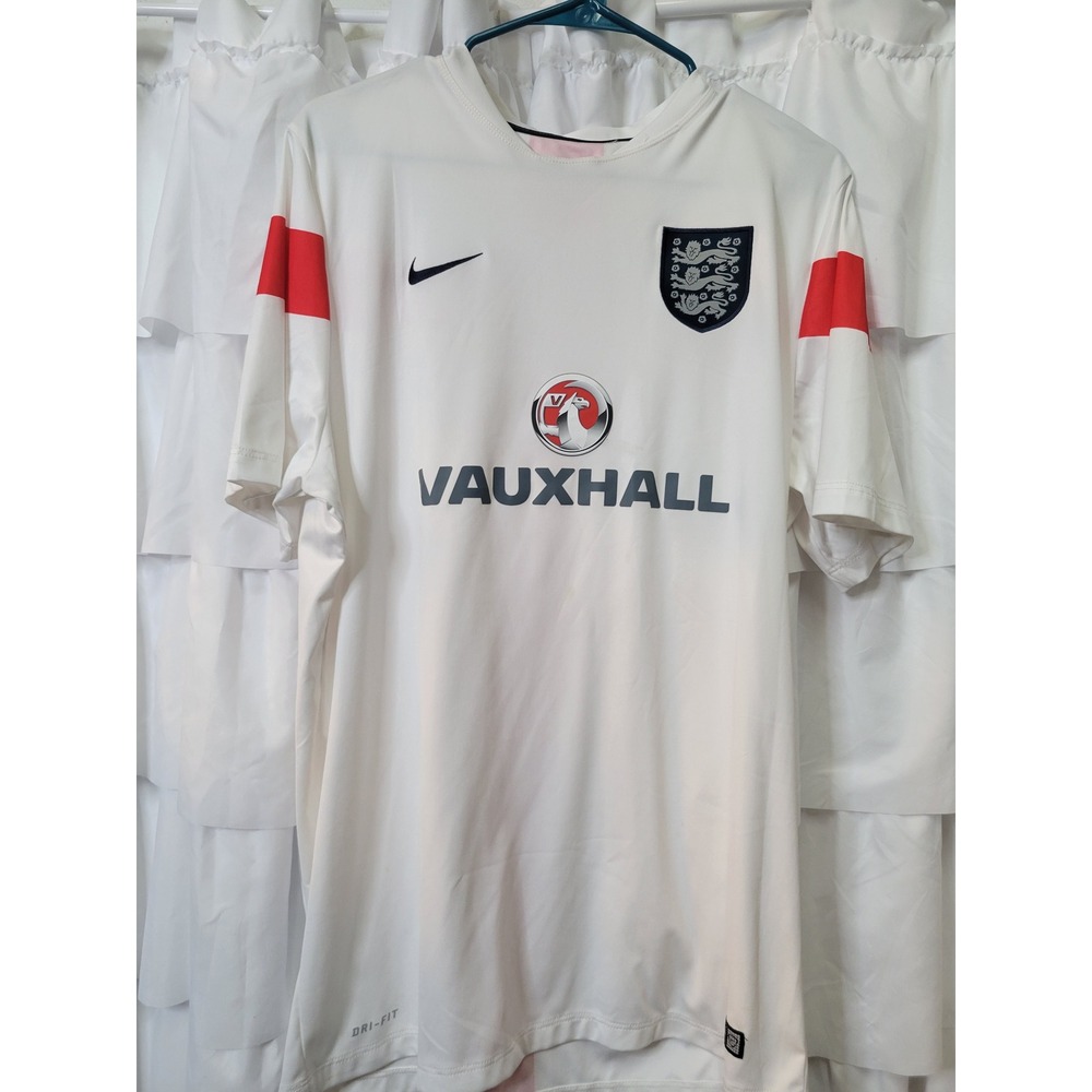 Nike England National Team Soccer Training Jersey White Red Vauxhall Mens XL